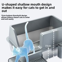 Lettiera per Gatti Chiusa con Coperchio, Grande, in Plastica, Facile da Pulire, Anti-Odore, con Cassetto Estraibile