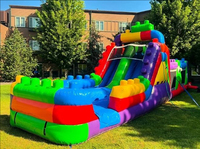 Château gonflable commercial d'extérieur, parcours d'obstacles, mur d'escalade, blocs de construction, taille et couleur personnalisables pour enfants