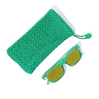 Offre spéciale, sac à lunettes personnalisé avec boucle en plastique et cordon, étui à lunettes souple, pochette pour lunettes de soleil