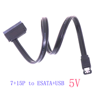 Cable USB SATA 22p a Power Esata, Compatible con 5v, 50cm, para Disco Duro de 2.5 Pulgadas, Cable Convertidor de Extensión