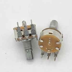 Потенциометр Weisenge с пятью контактами, 57-образный изгиб, B10K/B50K, различные значения сопротивления, железная ручка, поворотный резистор, 16 мм, 20% - Product Image 4