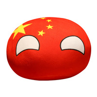 Coussin en peluche Polandball 52 cm, jouet en peluche doux avec design de drapeau, en coton, fabriqué en Chine, pour la décoration de la maison ou comme cadeau, unisexe, à partir de 14 ans