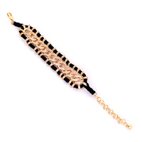 Bracelet tressé en cuivre plaqué or 18 carats micro-pavé CZ réglable fait main pour femme – Bijoux de mode, bracelets et joncs