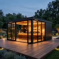 Kiosque préfabriqué en acier léger de 20 pieds pour café, bar, restaurant rapide, magasin de proximité