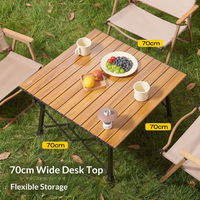 Glamping Outdoor Esstisch Klappbar Aluminiumlegierung Eiförmig Faltbar Tragbar Höhenverstellbar 4-Sitzer Camping Tisch Stuhl