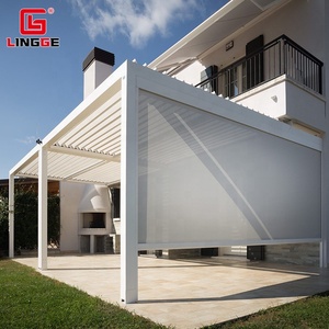 Persiana eléctrica abatible, pérgola impermeable <span class=keywords><strong>para</strong></span> jardín, pérgola <span class=keywords><strong>de</strong></span> aleación <span class=keywords><strong>de</strong></span> <span class=keywords><strong>aluminio</strong></span> - Product Image 6