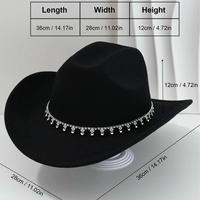 Chapeau de cowboy en feutre blanc en gros avec franges en strass argentés pour enterrement de vie de jeune fille ou fête nuptiale