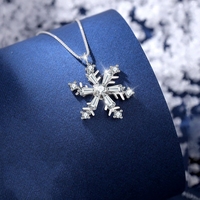 Collier en cuivre Offre Spéciale pendentif rotatif flocon de neige bijoux en Zircon blanc pour femmes noël fête des mères