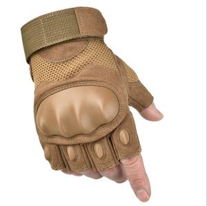 Guantes Tácticos Resistentes de Medio Dedo, Color Desierto, Microfibra, TPR, Protección Suave y Gruesa para Nudillos, Pantalla Táctil - Product Image 1