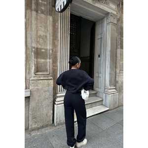 Ensemble de survêtement en nylon bleu marine coupe-vent et respirant, taille XL, avec capuche et logo imprimé, décontracté, été/hiver, pantalon uni - Product Image 1