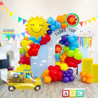 Pastèque Autobus Scolaire Soleil Nuage Latex Guirlande Arc Ensemble Ballon pour Pastèque Fête D'anniversaire Scène Décoration En Gros