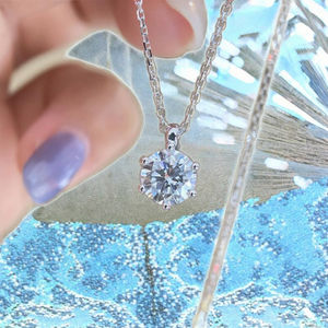 Colgante de Diamante Cultivado en Laboratorio de 1.0CT, Oro Sólido de 18K, Collar con Diamante Suelto, Claridad VS1, Color D, Estilo Clásico, Chapado en Rodio, Brillante - Product Image 3