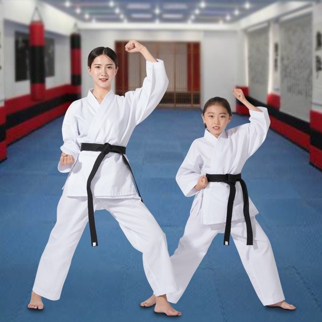 Cotton Karate Uniforms for Adults and Children Long-Sleeve Canvas Gi for Kendo and Taekwondo Made in China