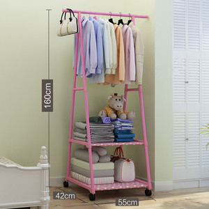 Armoire métallique autoportante et portable à un seul niveau avec porte-vêtements doré sur roulettes pour salle de bain - Product Image 2