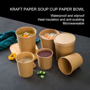 Tazón de Papel Redondo Desechable de 26 oz para Alimentos, Sin PFAS Añadidos, para Envasar Fideos, Comida para Llevar, Bento, Sopa, con Tapa de Papel - Product Image 2