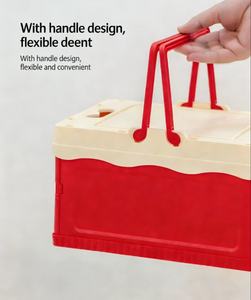 Panier de pique-nique pliable multifonctionnel - Boîte de rangement en plastique PP pour collations, boissons et articles essentiels quotidiens, design gain de place - Product Image 5