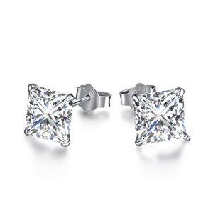 Dylam High End Shiny Jewelry Ear <b>Studs</b> Wedding Trend Luxury Women's 925 Sterling <b>Silver</b> Delicate 5A Cubic Zirconia Ear <b>Studs</b> - Product Image 1