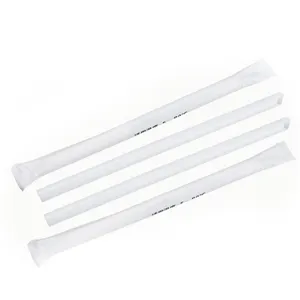 Factory Wholesale Eco Compostable Biodegradable 6mm 12mm White PLA Straw For Coffee Milk Cocktail Drinking