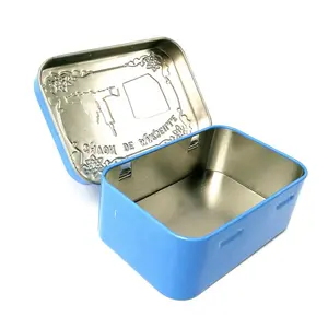 Прямоугольная красивая упаковка для мыла, металлическая жестяная коробка с шарниром