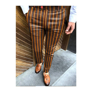 <span class=keywords><strong>Pantaloni</strong></span> Slim Fit <span class=keywords><strong>a</strong></span> <span class=keywords><strong>Righe</strong></span> Vintage da <span class=keywords><strong>Uomo</strong></span>, Nuovi <span class=keywords><strong>Pantaloni</strong></span> Casual <span class=keywords><strong>a</strong></span> Vita Media Elasticizzati - Product Image 2