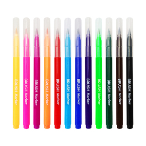 Tùy Chỉnh DIY Màu Fine <span class=keywords><strong>Tip</strong></span> Art <span class=keywords><strong>Marker</strong></span> 12 Màu Nghệ Thuật Màu Nước Cọ Pen Set - Product Image 1