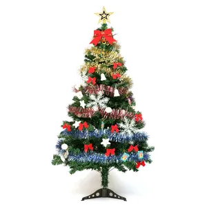 באינטרנט מכירה לוהטת חדש עיצוב פופולרי מוצרים סיטונאי Diy 1.5m מלאכותי Pvc יוקרה אדום מלאכותי קישוט עץ חג המולד