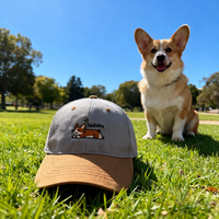 Casquette de baseball sportive pour enfants avec logo personnalisé, motif chien Corgi brodé, 6 panneaux, pour garçons et filles, élèves du primaire, style snapback