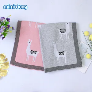 Mimixiong Baby Blankets 100% Cotton Knitted Super Soft Newborn Boys Girls Cotton Knitted Stroller Bedding Car Seat Sleep Covers