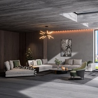 Chaise design italien canapés modulaires modernes pour villa canapé long canapé sectionnel canapé de luxe minimaliste en tissu en forme de L