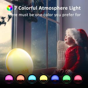 WiFi Thông Minh Đánh Thức Ánh Sáng Ngày Làm Việc Đồng Hồ Mặt Trời Mọc/Hoàng Hôn Mô Phỏng 4 Báo Động Hoạt Động Với Alexa Google Home App Điều Khiển Từ Xa - Product Image 5