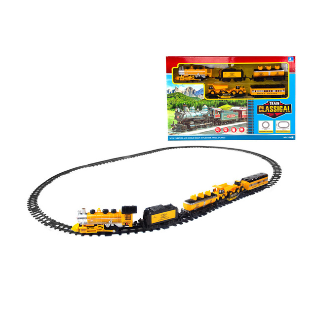 EPT Hot Sale Battery Operated Train Track Toy Model Electrical Race Car Racing Train With Track for Kids With Light and Sounds