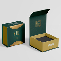 Caja de Regalo Magnética Roja de Lujo con Logotipo Personalizado, Caja de Embalaje de Cartón Rígido Plegable con Asa e Inserto para Té y Cosméticos