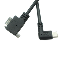 Câble USB 3.0 Type-C mâle à 90 degrés avec vis de verrouillage pour caméras industrielles