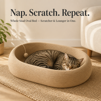 FANCIE Lit et griffoir pour chat en sisal 2-en-1, ovale, tressé à la main, en corde de sisal intégrale, naturel, sans produits chimiques, OEM, vente en gros