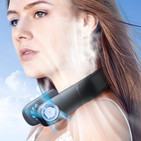 Ventilateur de cou avec plaque de refroidissement, rechargeable, mini, personnel, portable, sans pales, batterie 4000 mAh, ventilateur de cou rafraîchissant