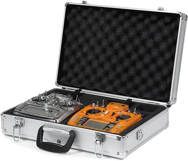Aluminum Transmitter Carrying Case,RC Airplane Transmitter Case,Remote Control Transmitter Case for JR FUTABA Flysky