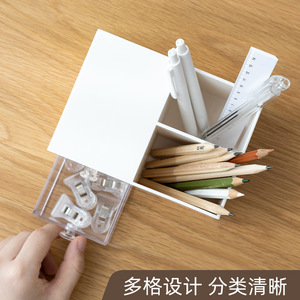 Desktop Organizer Rectangle Plastic With <b>Drawers</b> For Office Desk <b>Storage</b> <b>Box</b> - Product Image 3