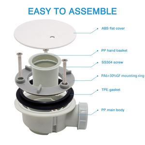 GUIDA 718008 71800801 <span class=keywords><strong>Bac</strong></span> de <span class=keywords><strong>douche</strong></span> Drain Hair Catcher Durable Hair Stopper Plastic Shower Floor Drain - Product Image 5