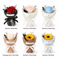 Mini Ramo de Jabón de Rosas Hecho a Mano, Regalo para Mejor Amiga, Cumpleaños, Navidad, Día de la Madre, Adorno, Recuerdo de Flores Secas, Plantas Decorativas