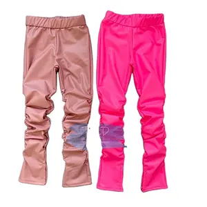 2023 New wholesale fashion pants little girl autumn leather pants girls dresses 2-12 children clothing girl's clothing kids