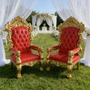 Silla de Trono de Lujo para Niños, Modelo BJFlamingo Dorado, Tamaño Pequeño King Size, Respaldo Alto, de Madera, Económica y Duradera, Ideal para Fiestas de Cumpleaños - Product Image 6