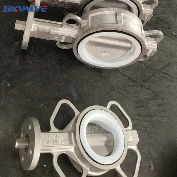3 Inch 4 Inch 6 Inch Stainless Steel Bare Stem EPDM PTFE Seat Wafer Butterfly Valve