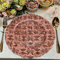 Assiette en plastique réutilisable décorative créative pour restaurant, mariage et fête, à motifs d'usine pour desserts, salade, snack, décoration