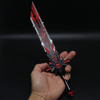 Modèle de sabre en alliage de zinc de 29 cm, style Genshin Impact, modèle de pierre tombale du loup, jouet d'anime en métal