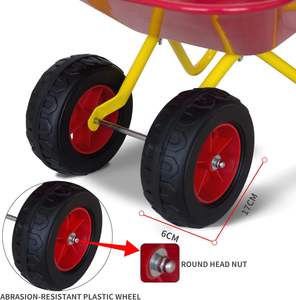 Carretilla para niños, juguete para exteriores, carretilla de doble rueda para niños, construcción de Metal, jardín, playa, carretilla de ruedas - Product Image 5