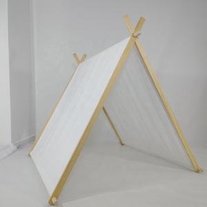 Tente pour <span class=keywords><strong>tipi</strong></span> en bois, Camping indien, de haute qualité, intérieur, toile de coton, avec cadre, blanc - Product Image 3