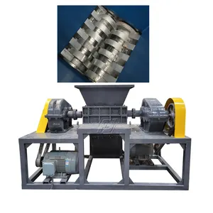 Industrial waste recycling shredder / crushing machine for wood rubber metal with double shaft or single shaft