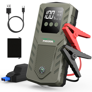 Démarreur de batterie portable multifonction 21800mAh avec courant de crête de 2800A, lumière LED et fonctions de sécurité pour voiture, camion, moto - Product Image 1