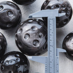 Nueva Esfera Lunar <span class=keywords><strong>de</strong></span> Obsidiana Plateada Pulida con Superficie Texturizada para Colección - Product Image 1