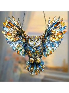 1 पीसी रंगीन ओएल कैचर-पशु थीम वाले सना हुआ ग्लास फांसी आभूषण, आदर्श उपहार महिलाओं, पुरुषों, सर्वश्रेष्ठ - Product Image 3